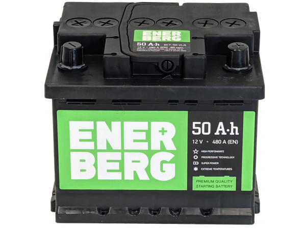 Автомобильный аккумулятор Enerberg 6СТ-50VLR 480A R+ низкий (50 А/ч)