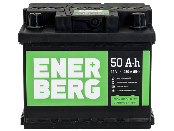 Автомобильный аккумулятор Enerberg 6СТ-50VLR 480A R+ низкий (50 А/ч)