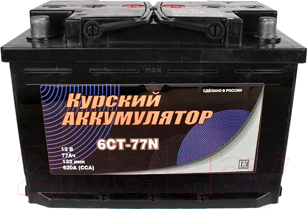 Автомобильный аккумулятор Курский Аккумулятор 6СТ-77NR R 670A
