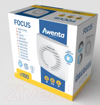 Вентилятор накладной Awenta Focus WFA100
