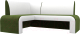 Уголок кухонный мягкий Лига Диванов Кармен левый / 107007L (микровельвет зеленый/экокожа белый) - 