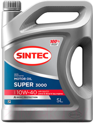 Моторное масло Sintec Super 3000 SAE 10W40 SG/CD / 600293 (5л)