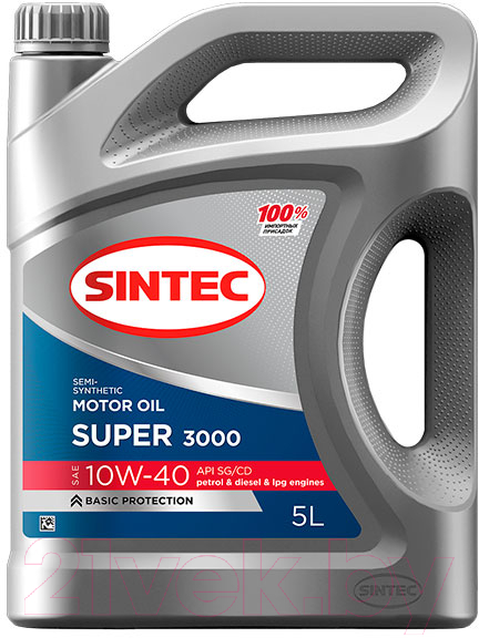 Моторное масло Sintec Super 3000 SAE 10W40 SG/CD / 600293 (5л)