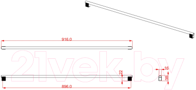 Ручка для мебели Cebi A1240 Striped PC27 (896мм, антрацит полимер)