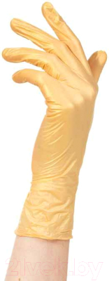 Перчатки одноразовые Adele Для индустрии красоты нитриловые неопудренные / 012М (М, 100шт, золото)