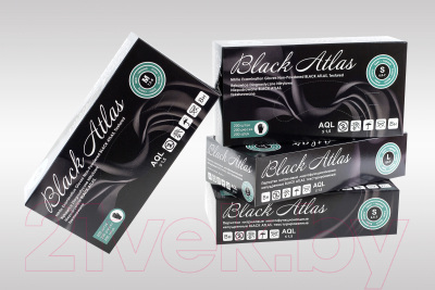 Перчатки одноразовые Black Atlas Нитриловые неопудренные (М, 200шт, черный)