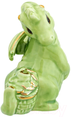Статуэтка Elan Gallery Дракон с денежным мешочком / 330893 (зеленый/золото)