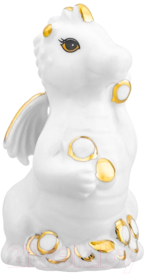 Статуэтка Elan Gallery Дракон с монетками / 330895 (белый/золото)