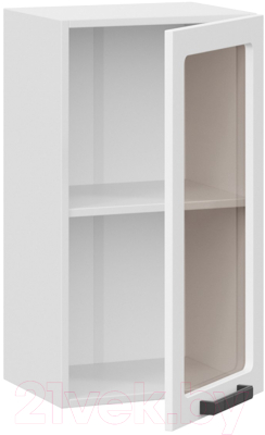 Шкаф навесной для кухни ТриЯ Детройт 1В45С исп.2 (белый/белый глянец)