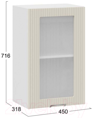Шкаф навесной для кухни ТриЯ Кимберли 1В45С (белый/крем)