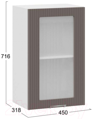 Шкаф навесной для кухни ТриЯ Кимберли 1В45С (белый/муссон)