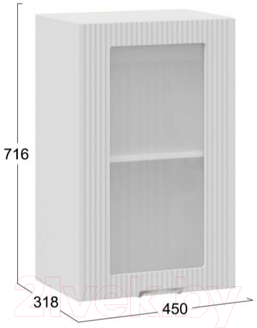 Шкаф навесной для кухни ТриЯ Кимберли 1В45С (белый/сноу) — фото 3