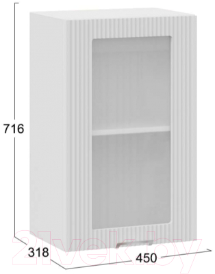 Шкаф навесной для кухни ТриЯ Кимберли 1В45С (белый/сноу)