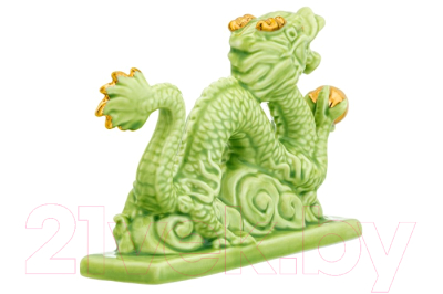 Статуэтка Elan Gallery Китайский дракон / 330877 (зеленый/золото)