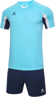 Футбольная форма Kelme Short-Sleeved Football Suit / 8251ZB1002-405 (2XL, голубой/темно-синий) - 