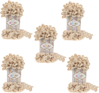 Набор пряжи для вязания Alize Puffy 100% микрополиэстер / 310 (9.2м, медовый, 5 мотков) - 