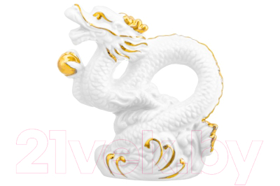 Статуэтка Elan Gallery Китайский дракон / 330878 (белый/золото)