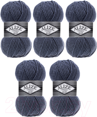 Набор пряжи для вязания Alize Superlana Maxi 25% шерсть, 75% акрил / 203 (100м, джинс меланж, 5 мотков)