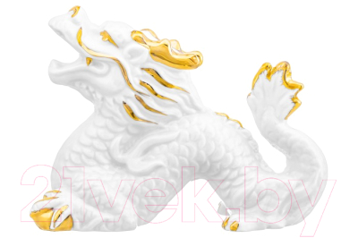 Статуэтка Elan Gallery Китайский дракон / 330880 (белый/золото)