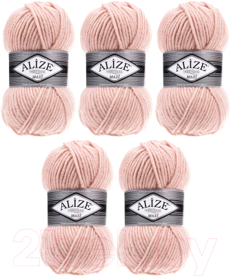 Набор пряжи для вязания Alize Superlana Maxi 25% шерсть, 75% акрил / 523 (100м, крист.розовый, 5 мотков)