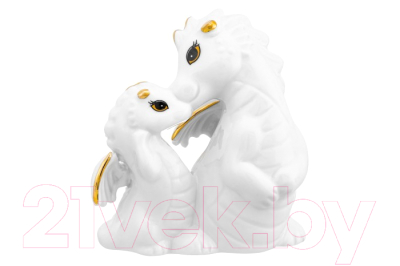 Статуэтка Elan Gallery Мама дракон и детеныш / 330887 (белый/золото)