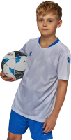 Футбольная форма Kelme Short-Sleeved Football Suit / 8251ZB3003-100 (р.120, белый/синий) - 