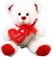 Мягкая игрушка Sima-Land Медведь с сердцем / 9473225 (белый) - 