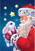 Картина по номерам Школа талантов Дед Мороз с кроликом / 7915491 - 