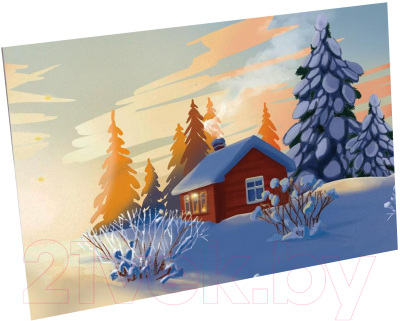Картина по номерам Школа талантов Домик в зимнем лесу / 6853842