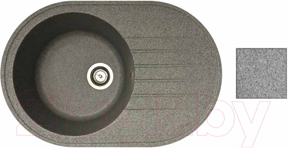 Мойка кухонная со смесителем БелЭворс Rondo L + смеситель W74004-9 + дозатор L405-1 (серый/сатин) — фото 4
