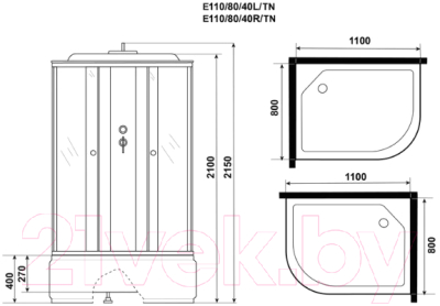 Душевая кабина Niagara Eco E110/80/40L/TN 100x80x215