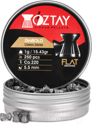 Пульки для пневматики Oztay Diabolo Classic Series Flat Grooved 5.5 (250шт)
