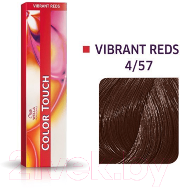 Крем-краска для волос Wella Professionals Color Touch New 4/57 (60мл, темный агат)