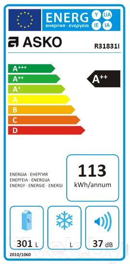 Встраиваемый холодильник Asko R31831I