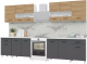 Готовая кухня Горизонт Мебель Trend 2600 (крафт золотой/серый графит) - 