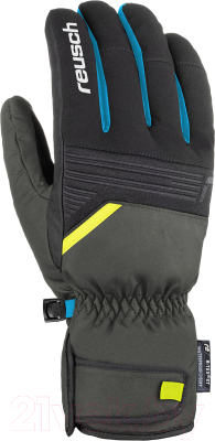 Перчатки лыжные Reusch Bradley R-Tex XT / 6101265-6682 (р-р 10.5, Dark Granite/Safety Yellow)