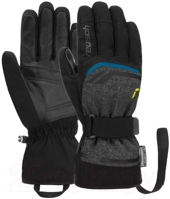 Перчатки лыжные Reusch Primus R-Tex Xt / 6201224-6623 (р-р 6.5, Black Melange/Safety Yellow/Brilliant)