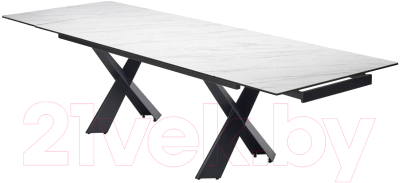 Обеденный стол M-City Oristano 180 Marbles KL-99 / 614M05290 (белый мрамор матовый/черный)