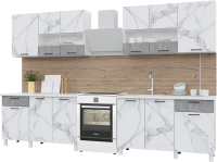 Кухонный гарнитур Горизонт Мебель Trend 2600 (мрамор арктик/бетон грей) - 