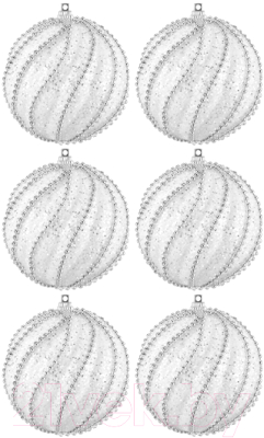 Набор шаров новогодних Elan Gallery Линии на белом / 970112