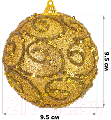 Набор шаров новогодних Elan Gallery Вензеля / 970115 (золото)