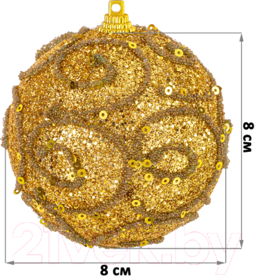 Набор шаров новогодних Elan Gallery Вензеля / 970116 (золото)