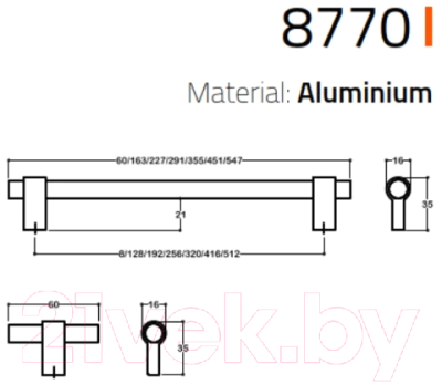 Ручка для мебели System SY8770 GL-BB (320мм, глянцевое золото/матовое золото)