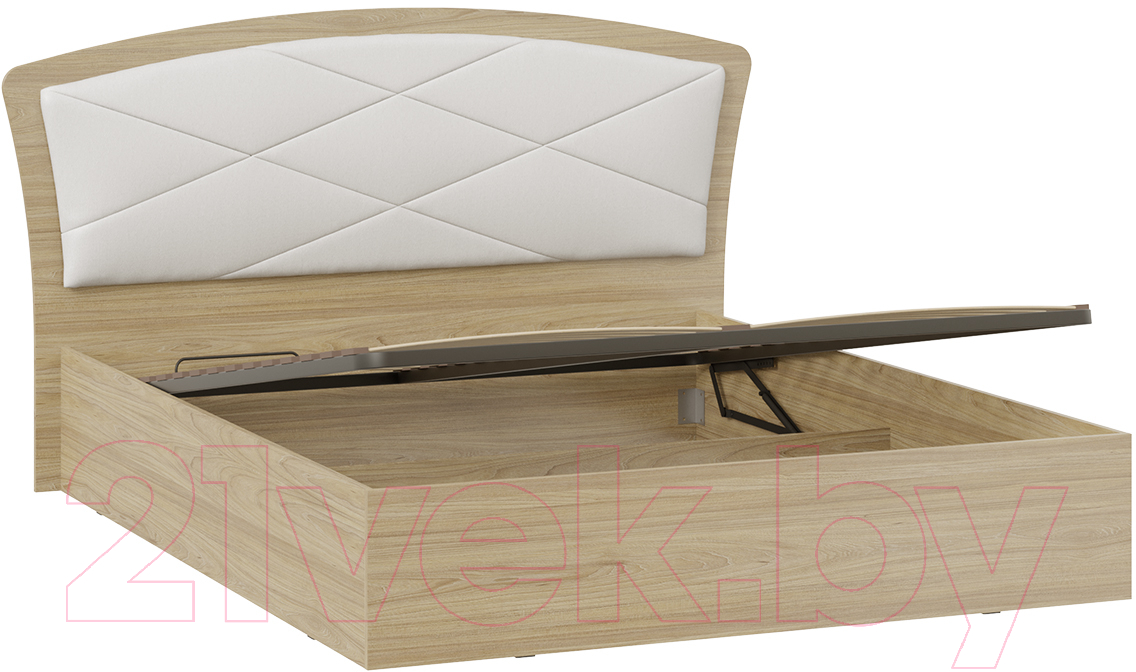 Двуспальная кровать ТриЯ Сэнди тип 1 универсальная с ПМ 160x200 (вяз благородный/белый) — фото 3