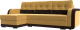 Диван угловой Лига Диванов Марсель левый / 109973L (микровельвет желтый/коричневый) - 