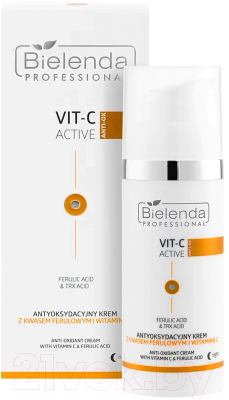 Крем для лица Bielenda Professional Vit-C Active Антиоксидантный с феруловой кислотой и витамином С (50мл)