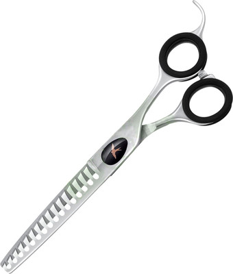 Ножницы для стрижки животных GRODO Silk Slice 7.5 21T / 20B421 (шанкеры с большим черным винтом) - 