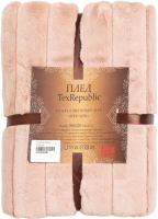 Плед TexRepublic Кролик Полосы Искуственный мех Евро / 93159 (розовый) - 