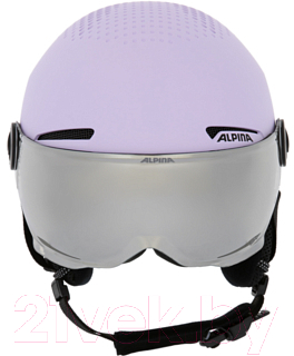 Шлем горнолыжный Alpina Sports Arber Visor Q-Lite зимний с визором / A9228-51 (р-р 51-55, лиловый матовый)