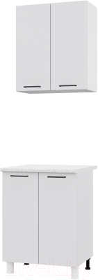 Комплект кухонных модулей Горизонт Мебель Trend 600 (белый эмалит/холст вулкан)